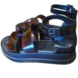 Women's Black and Brown Sandals